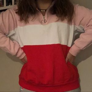 color block quarter zip!!!